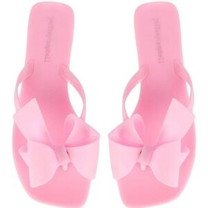 JEFFREY CAMPBELL SUGARY PINK MATTE FLAT FLIP-FLOPS | Bow | Barbie | Barbiecore